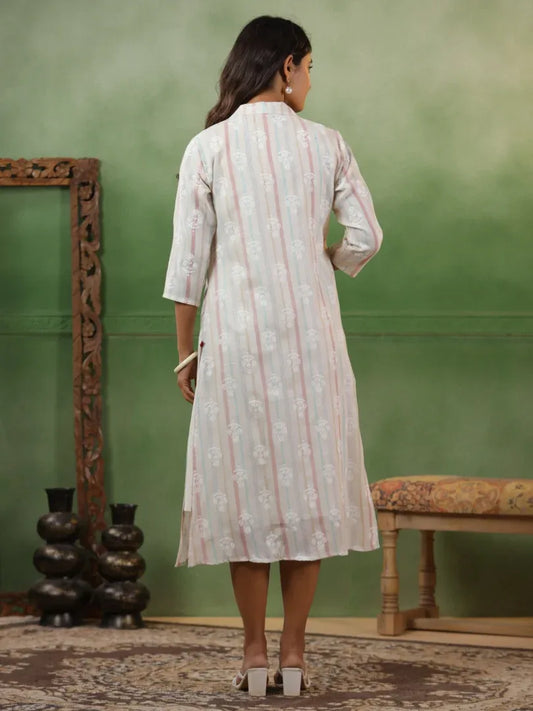 Span White Collard Cotton 2PCS Set