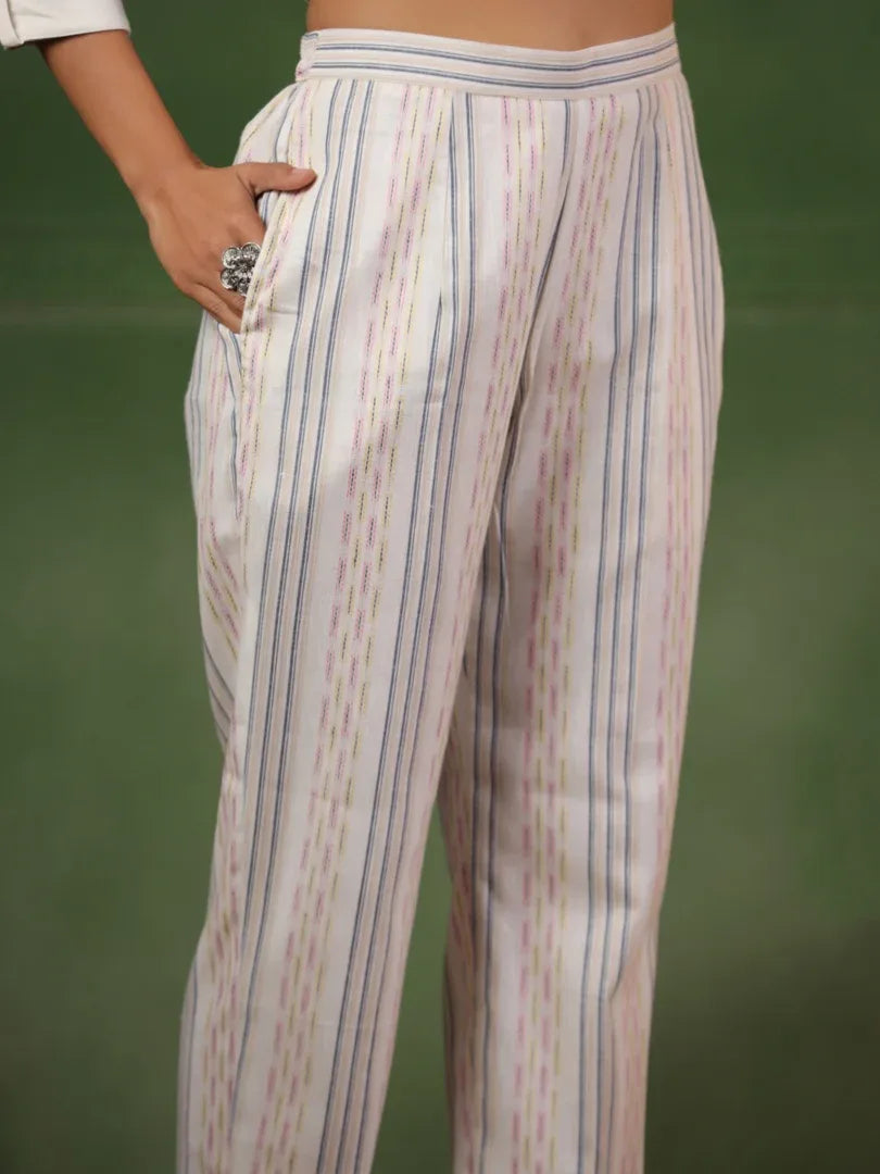 Span White Cotton Co-Ord Set (Set of 2)