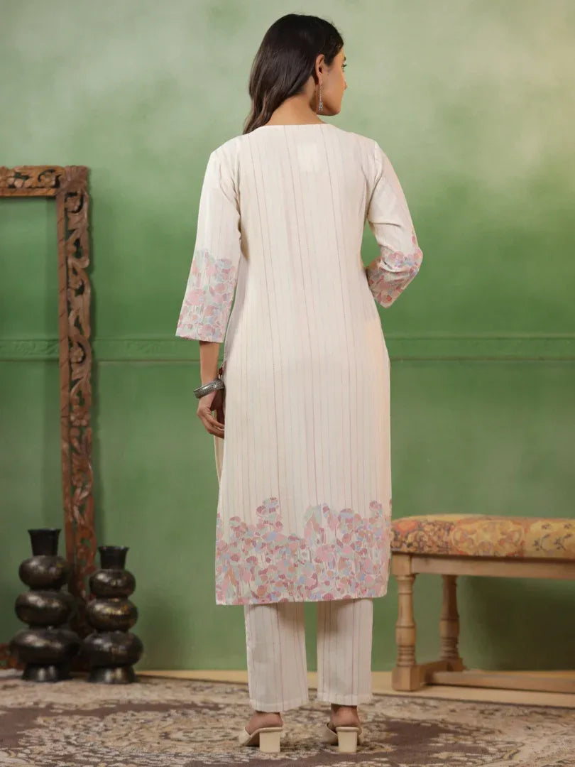 Span Ivory Cotton Co-Ord Set (Set of 2)