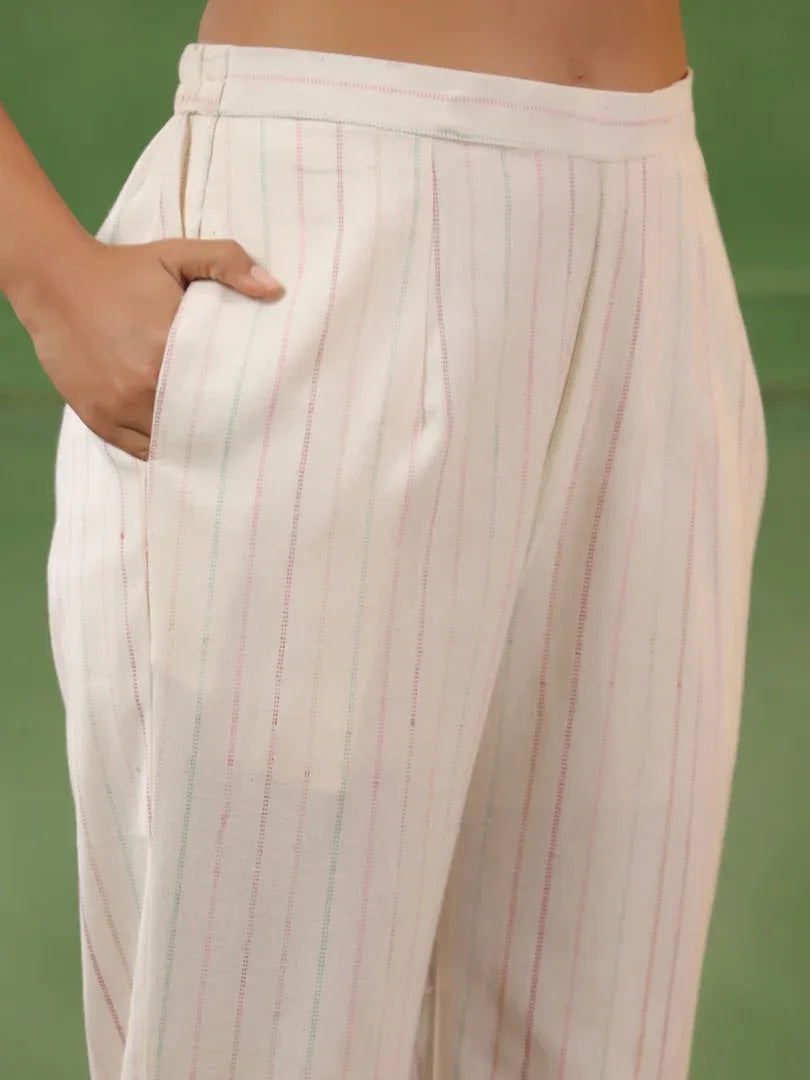 Span Ivory Cotton Co-Ord Set (Set of 2)