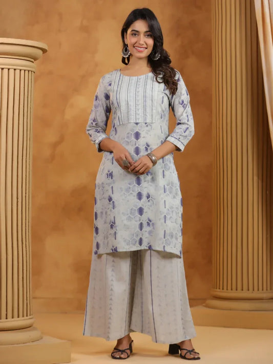 Span Grey Cotton Co-Ord Set (Set of 2)