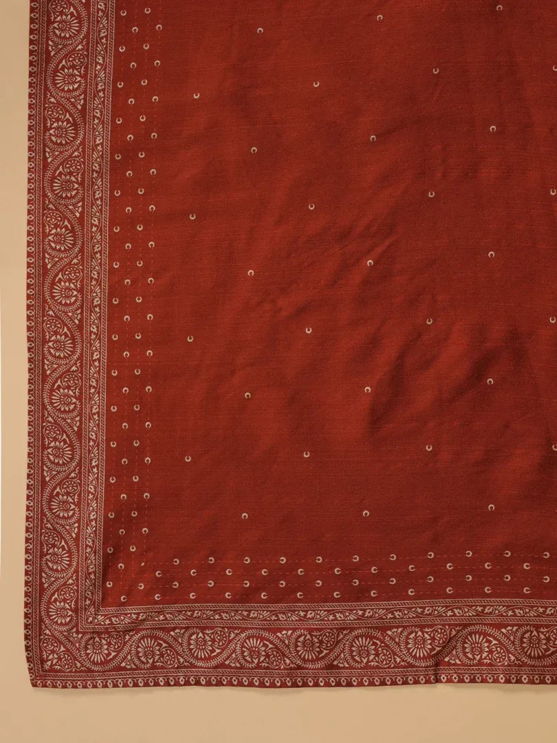 Span Brown Silk Festive Dupatta