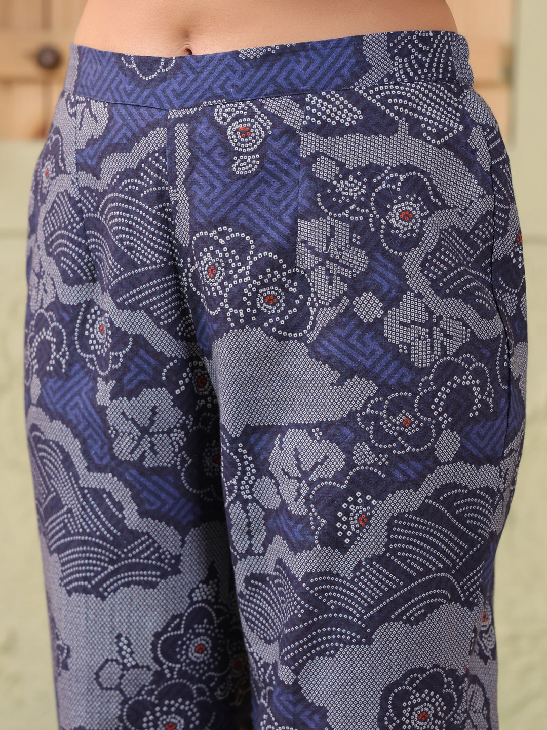 Span Blue Round Neck Cotton Co-Ord Set(Set of 2)