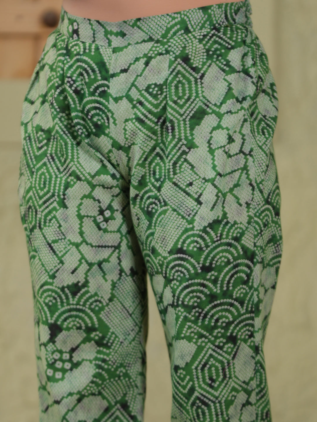 Span Green Collard Cotton Co-Ord Set (Set of 2)