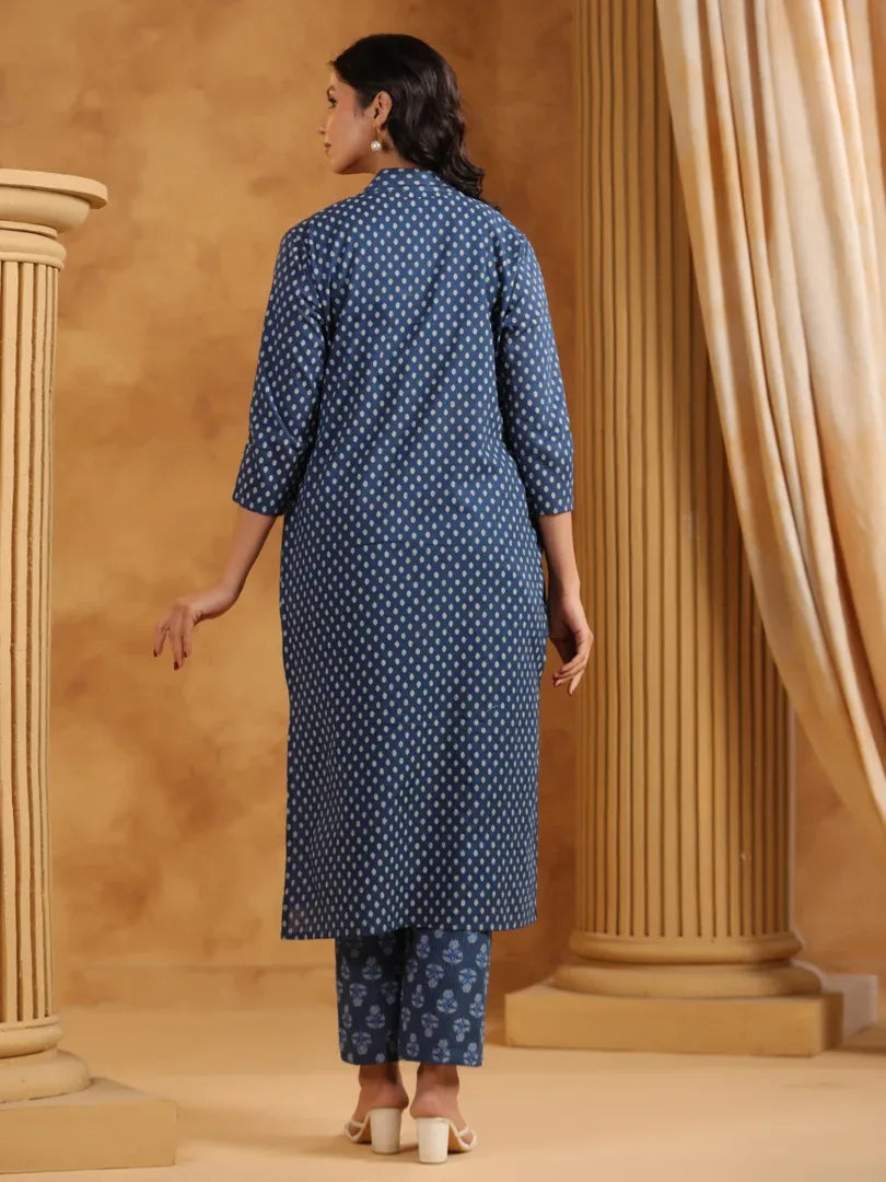 Span Blue Collard Cotton 3PCS Set