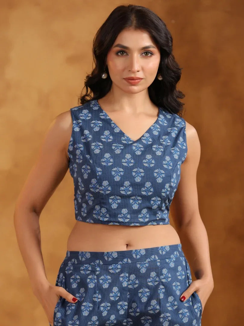 Span Blue Collard Cotton 3PCS Set