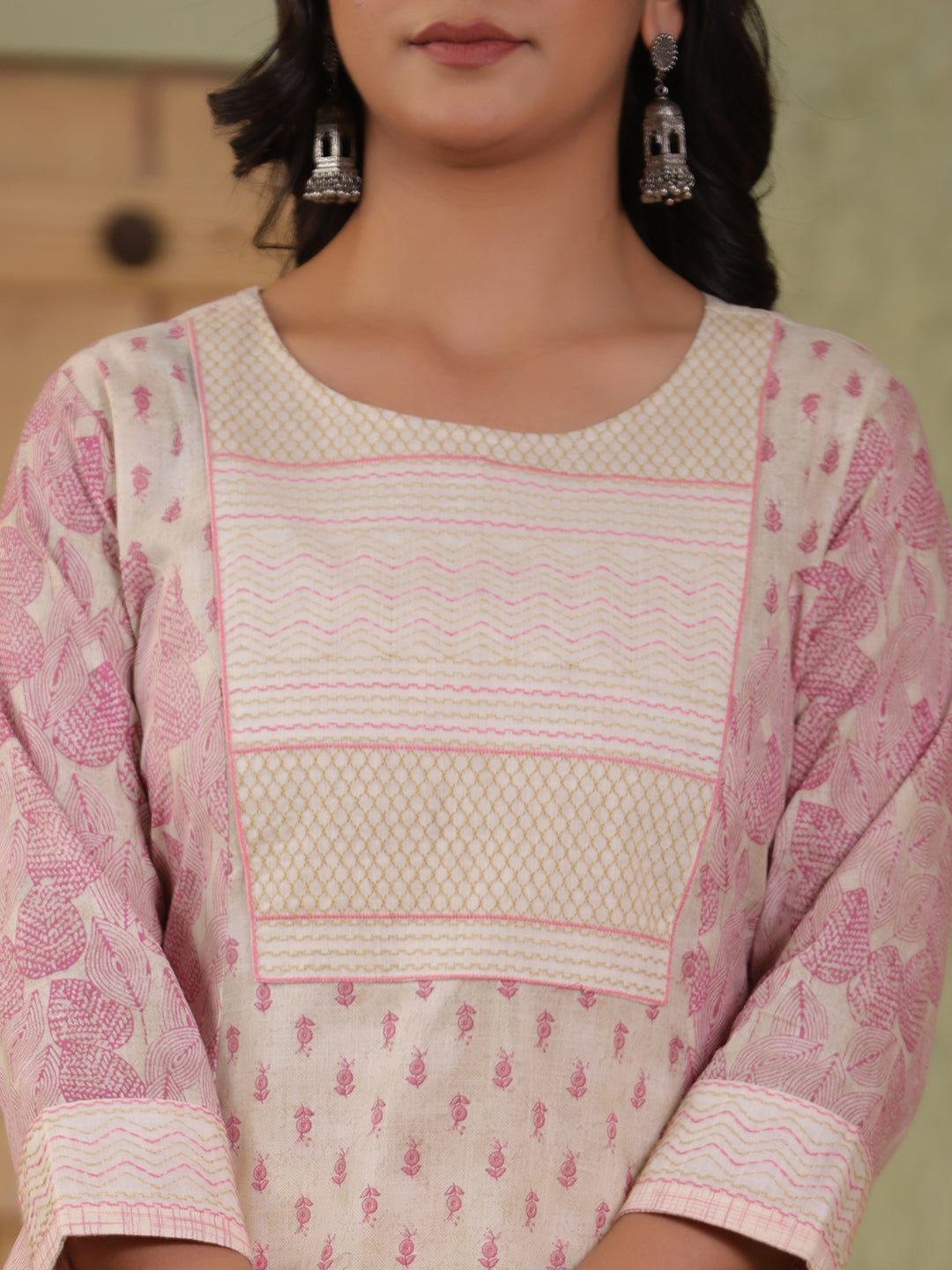 Span Ivory Round Neck Cotton Co-Ord Set(Set of 2)