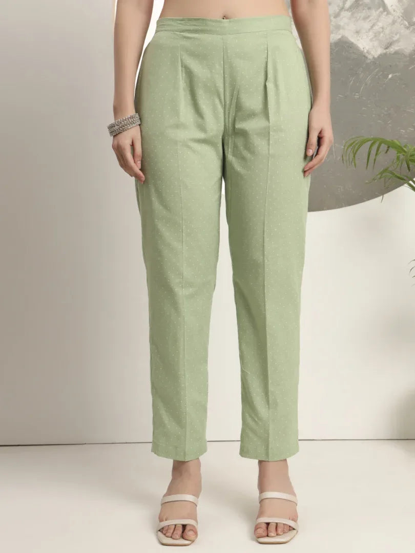 Span Green Deep-V Cotton Co-Ord Set(Set of 2)