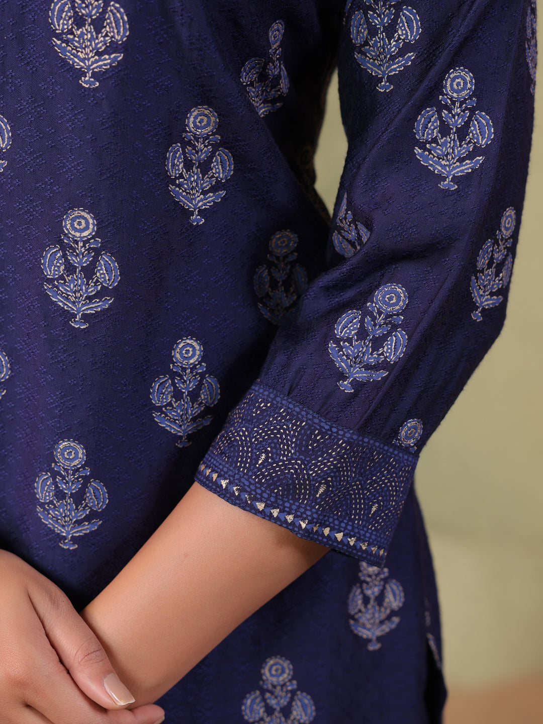 Span Blue Deep-V Viscose Co-Ord Set(Set of 2)