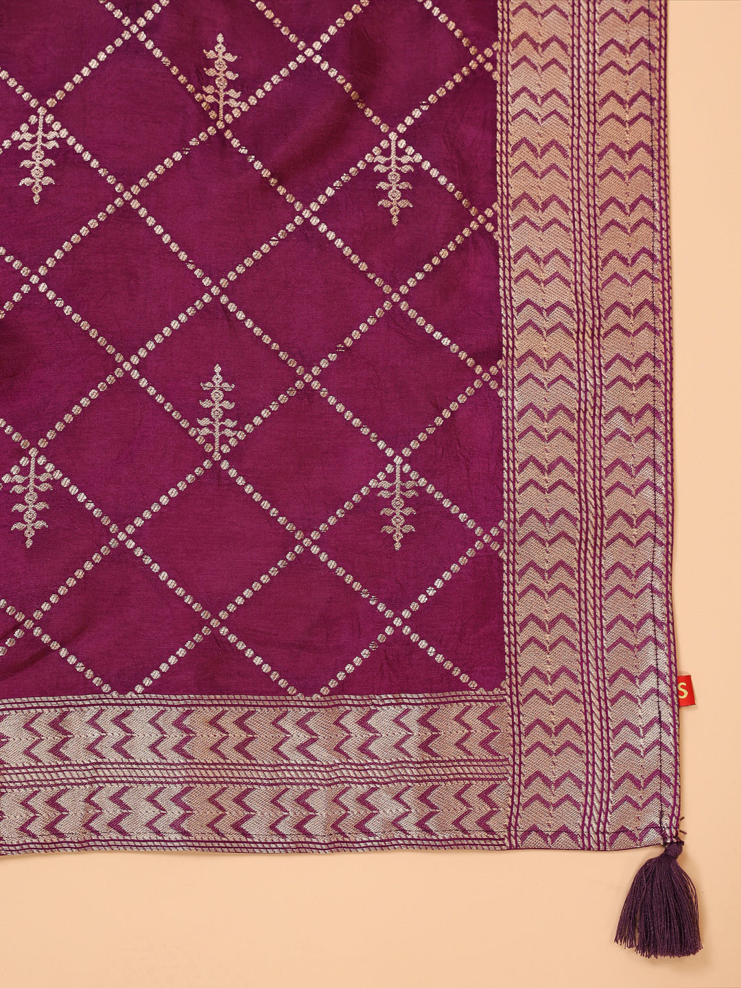 Span Pink Round Neck Viscose Kurta Set with Dupatta