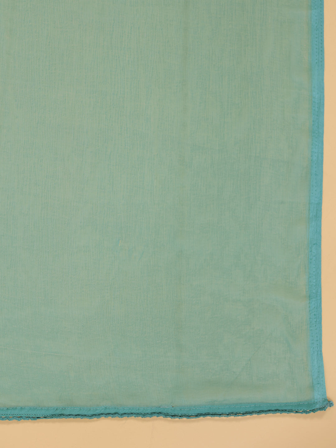 Span Green Deep V Cotton Kurta Set with Dupatta