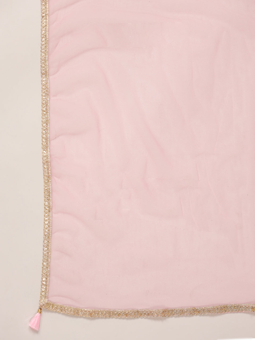 Span Pink Round Neck Visocse Kurta Set with Dupatta