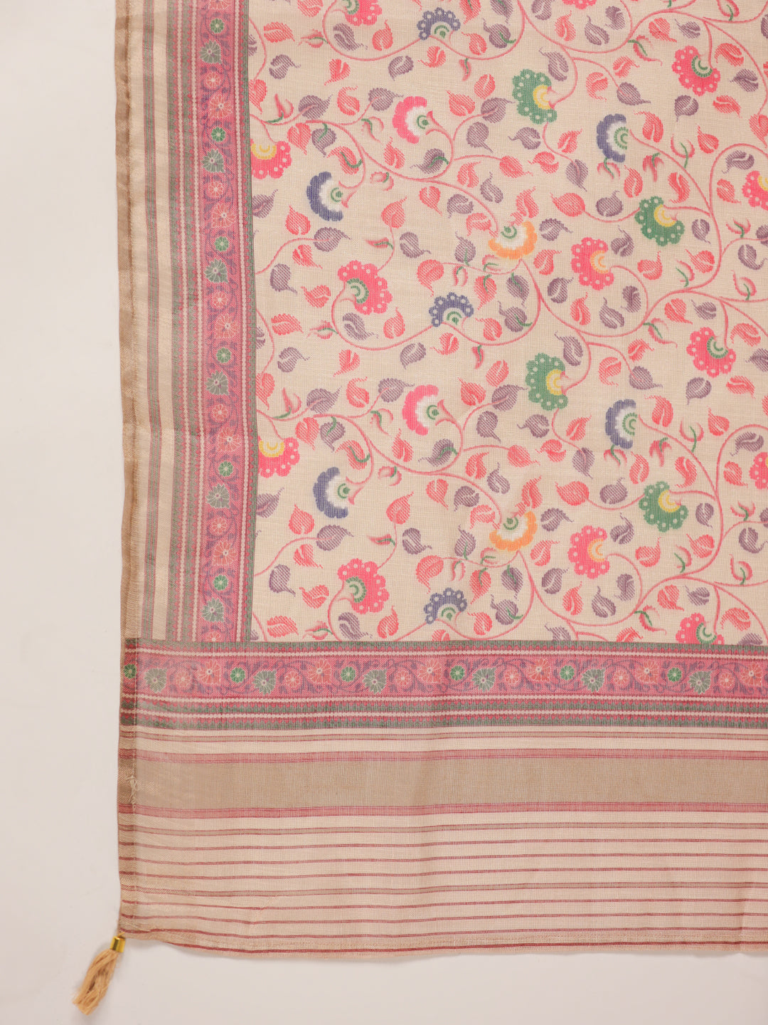 Span Pink Round Neck Visocse Kurta Set with Dupatta