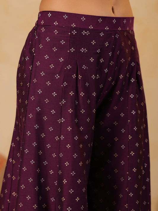 Span Purple Silk Palazzo