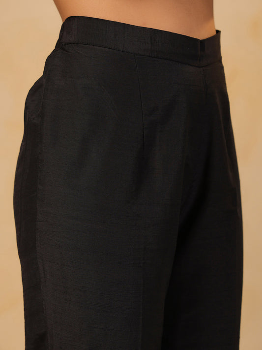 Span Black Silk Pant
