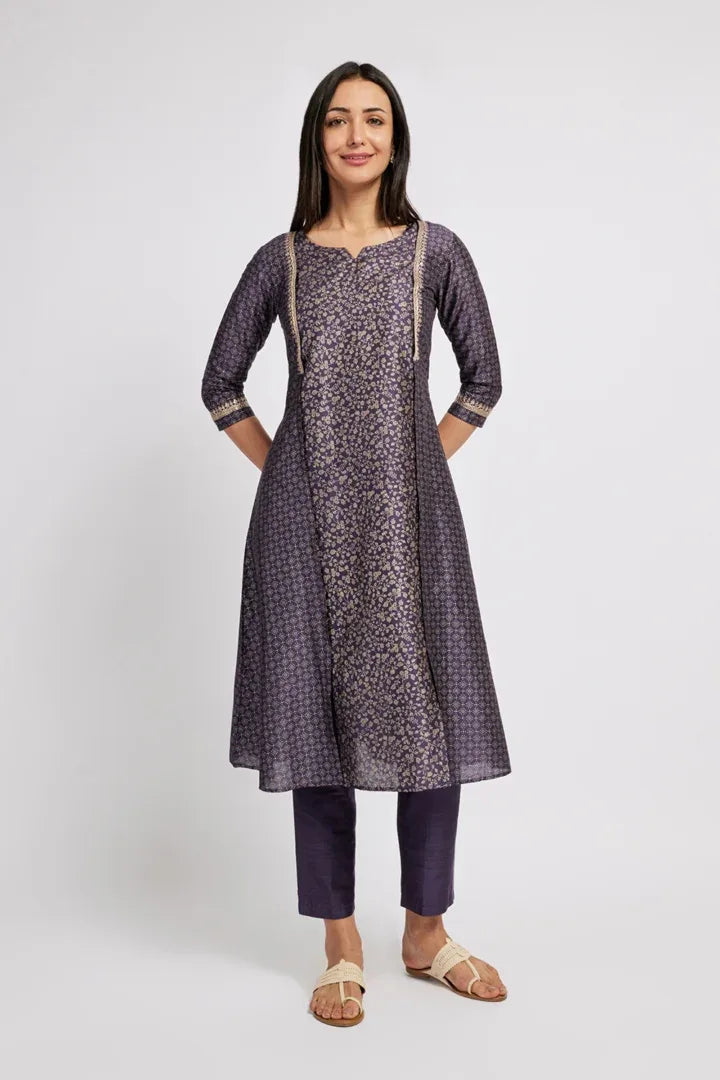 Span Purple Silk Pant