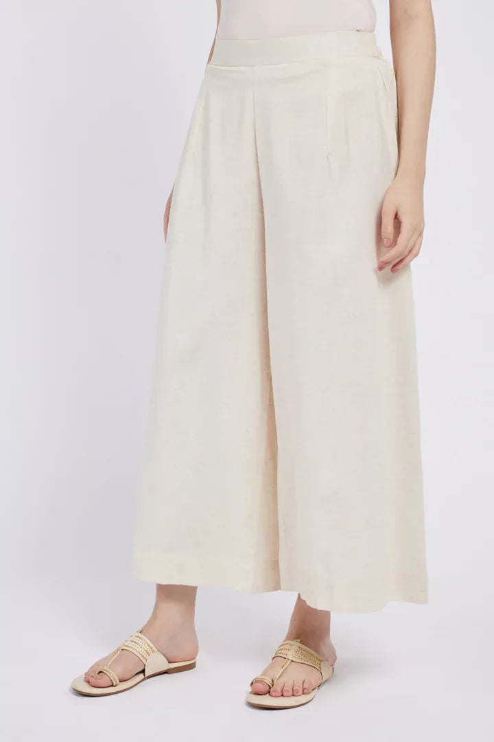 Span Ivory Cotton Palazzo