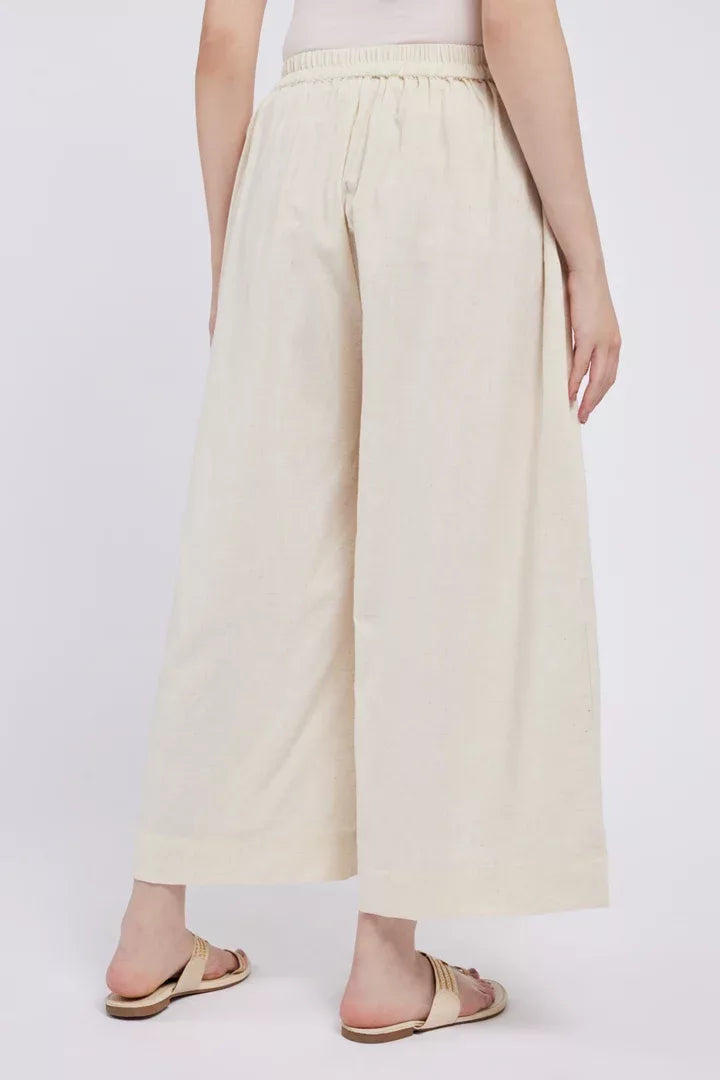 Span Ivory Cotton Palazzo