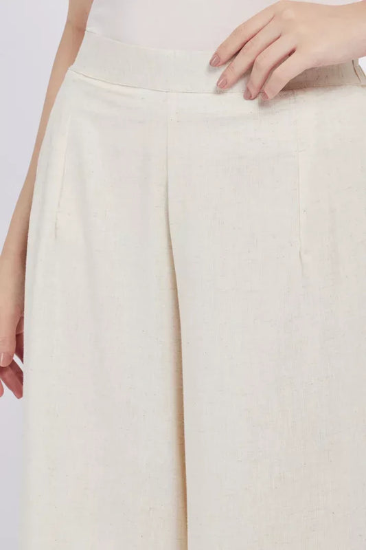 Span Ivory Cotton Palazzo