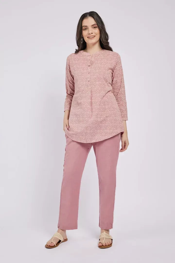Span Pink Lavender Cotton Linen Pants