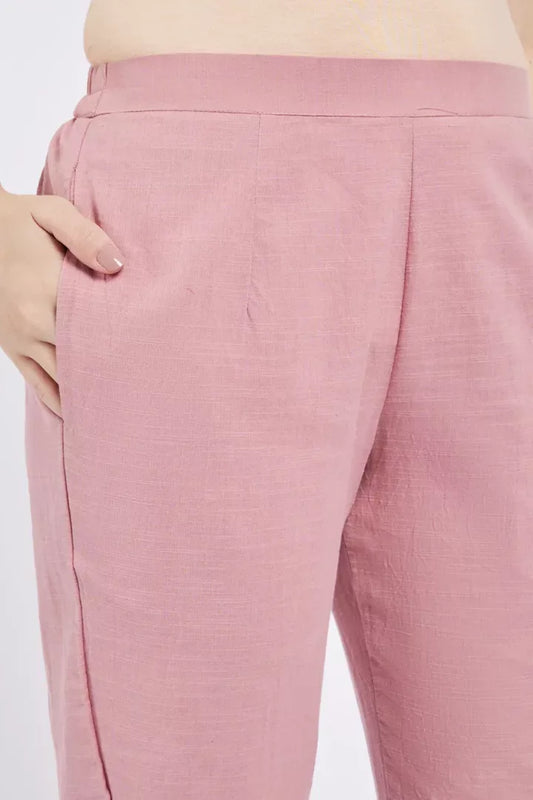 Span Pink Lavender Cotton Linen Pants