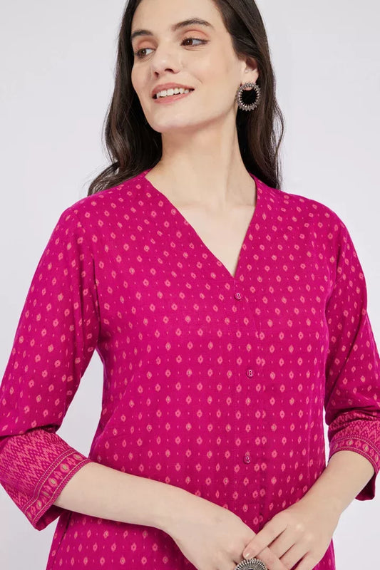 Span Viva Magenta Summer Saga Cotton kurta