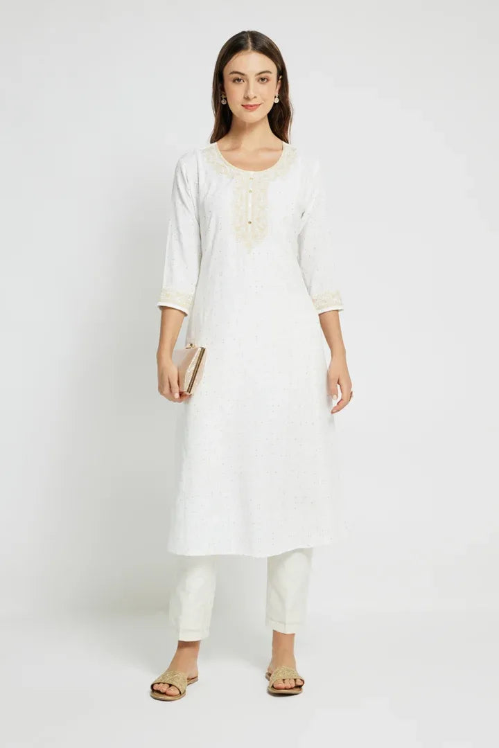 Span White Silk Pant