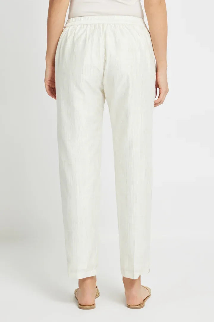Span White Silk Pant