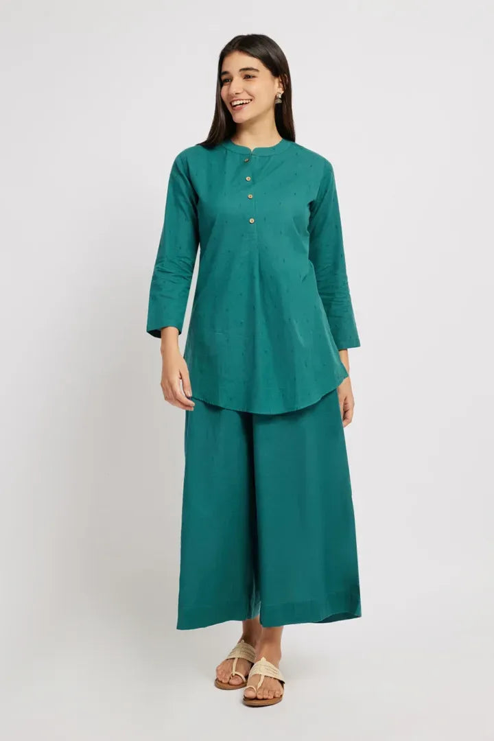 Span Mystry Green Summer Saga Cotton Kurta