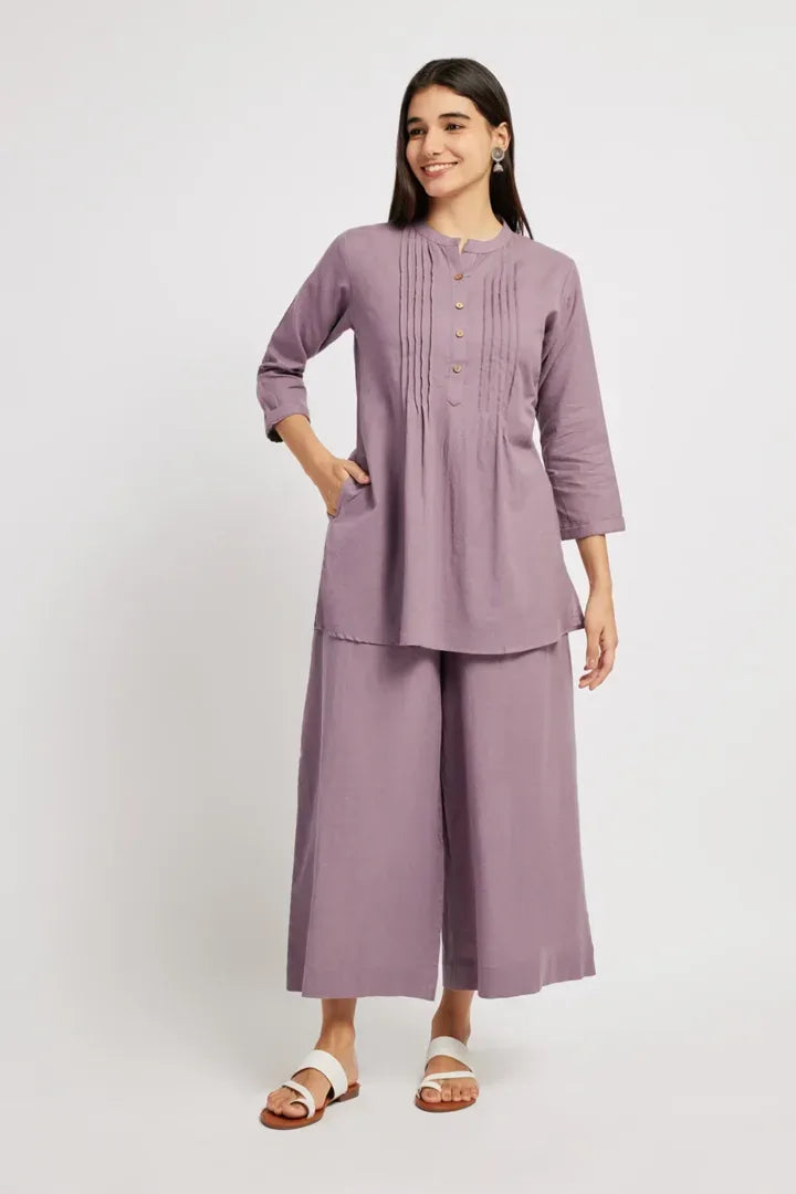 Span Purple Cotton Kurta