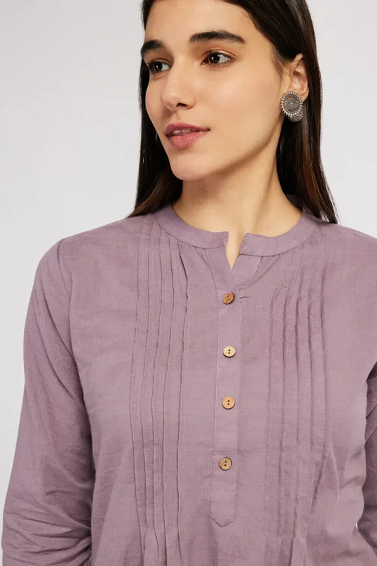 Span Purple Cotton Kurta