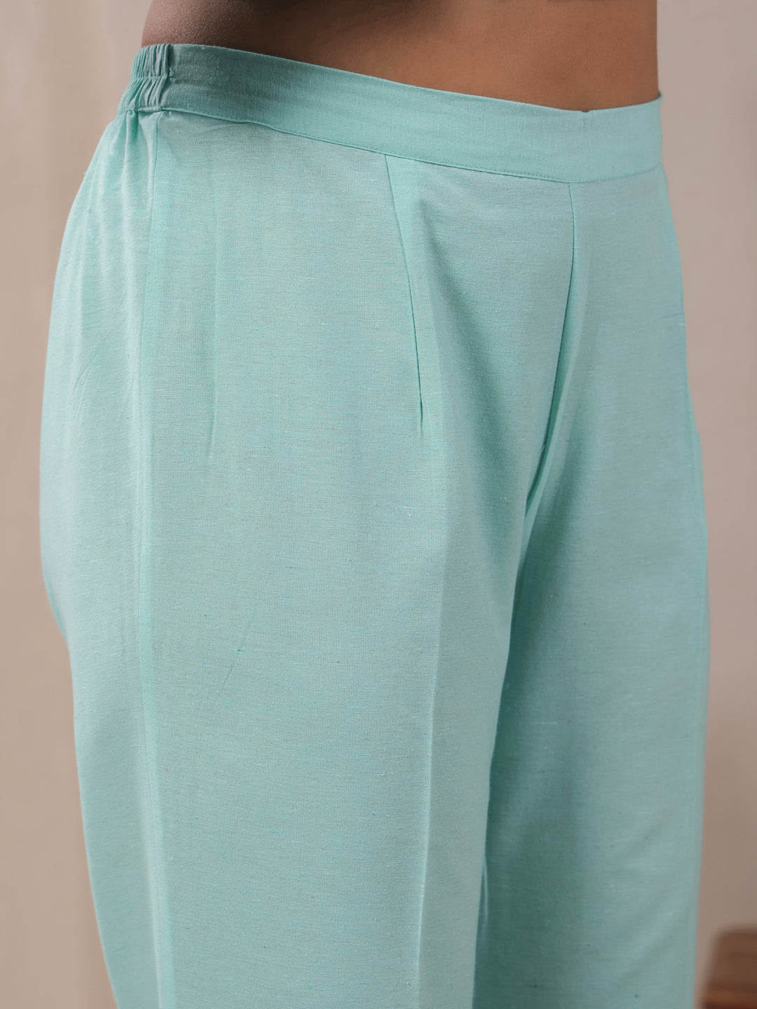 Span Green V Neck Cotton Co-Ord Set(Set of 2)