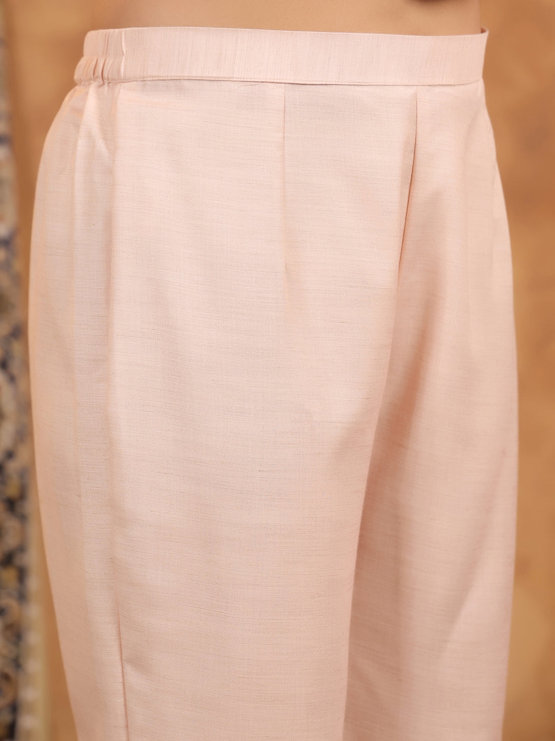 Span Pink Round Neck Cotton Kurta Set with Dupatta