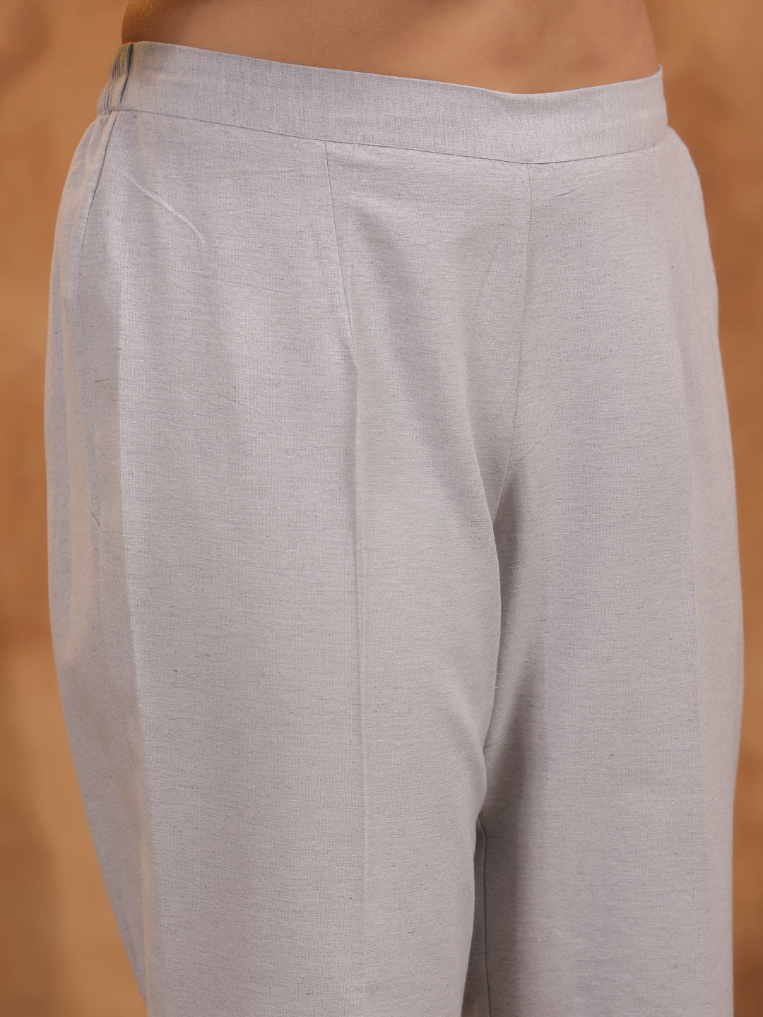 Span Grey V Neck Cotton Co-Ord Set(Set of 2)