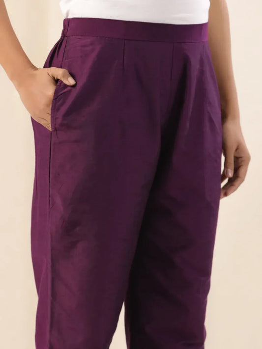 Span Purple Silk Pant