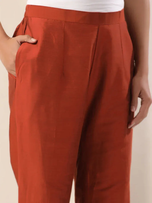 Span Brown Silk Pant