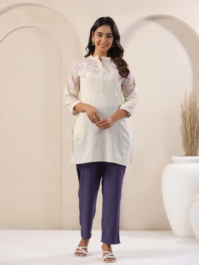 Span Purple Rayon Casual Pant