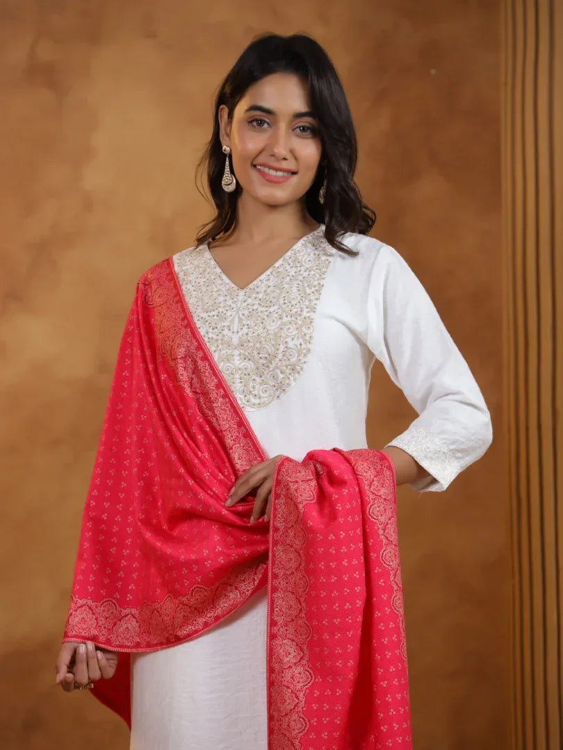 Span Pink Viscose Festive Dupatta
