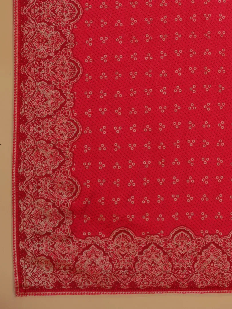 Span Pink Viscose Festive Dupatta