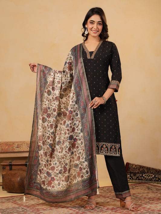 Span Off White Silk Dupatta