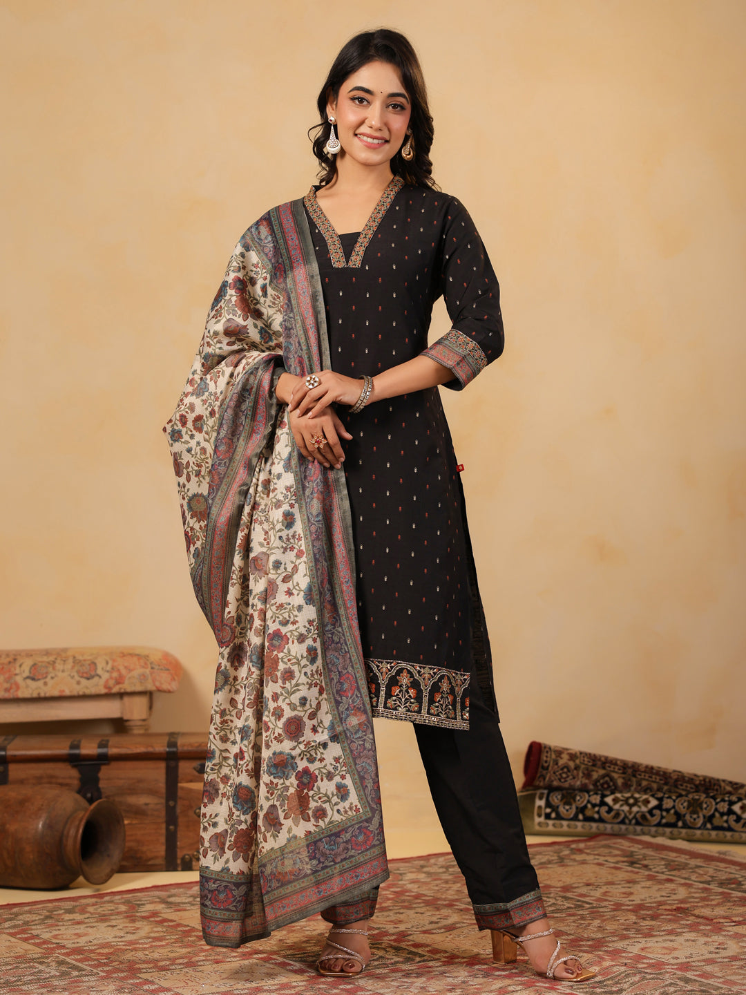 Span Off White Silk Dupatta