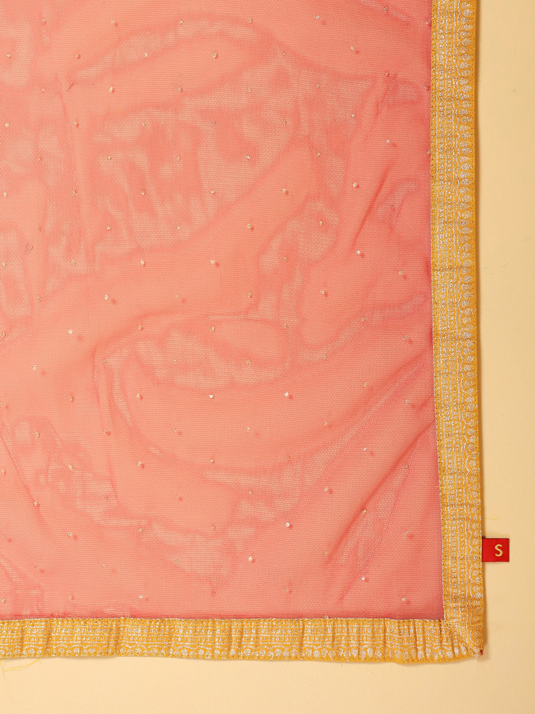 Span Pink Net Dupatta