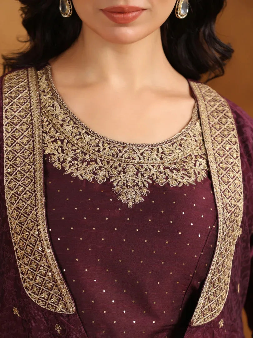 Span Wine Silk Festive 3PCS Set