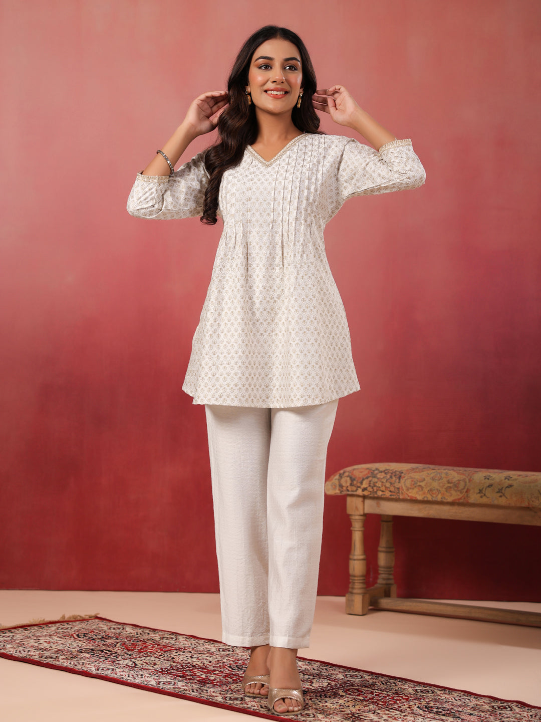 Span White Viscose Pant