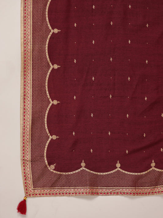 Span Purple Basil Silk Dupatta
