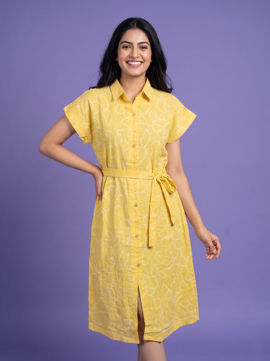 100% Cotton Slub One Piece Dress
