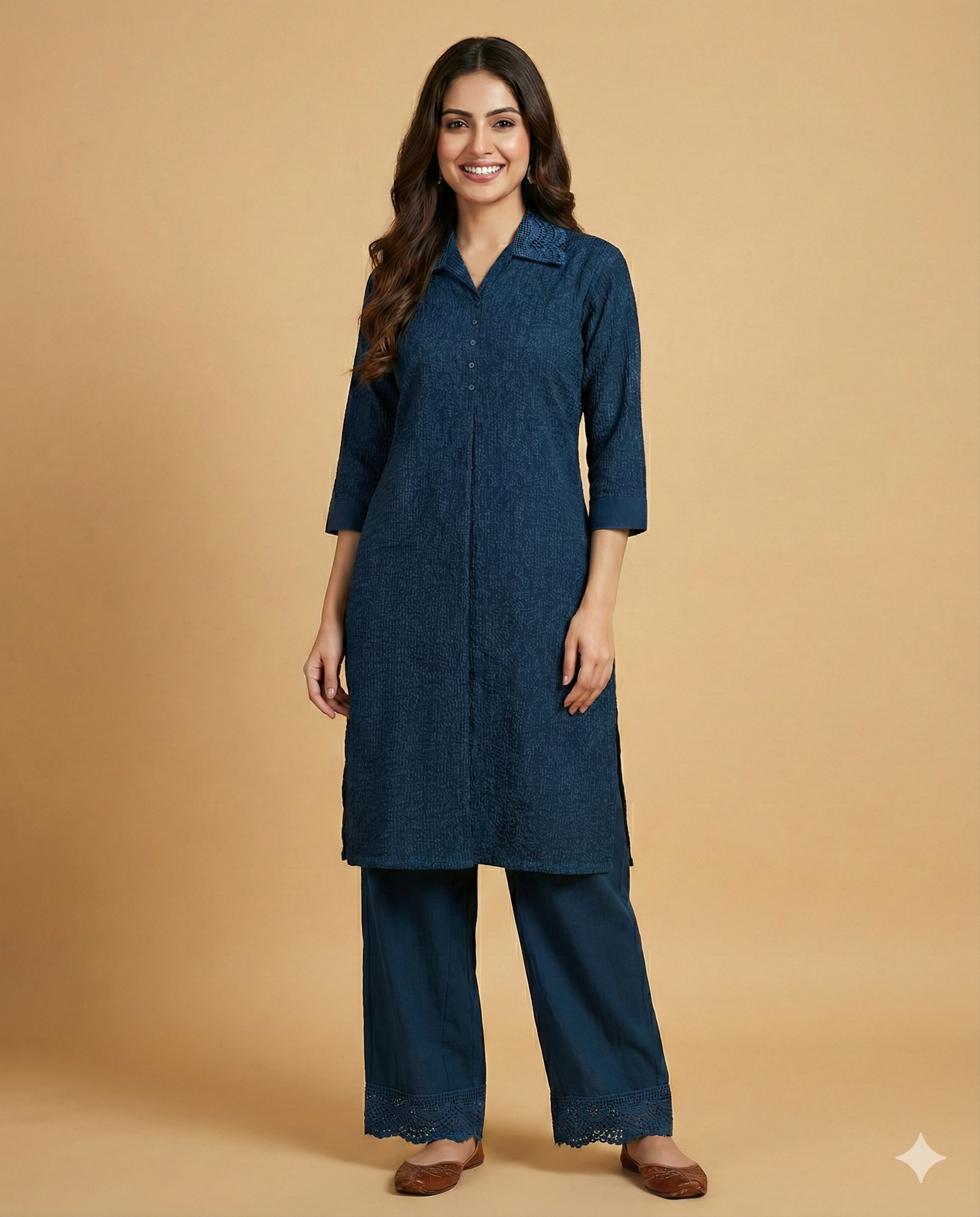 Blue Collard Cotton Cord Set