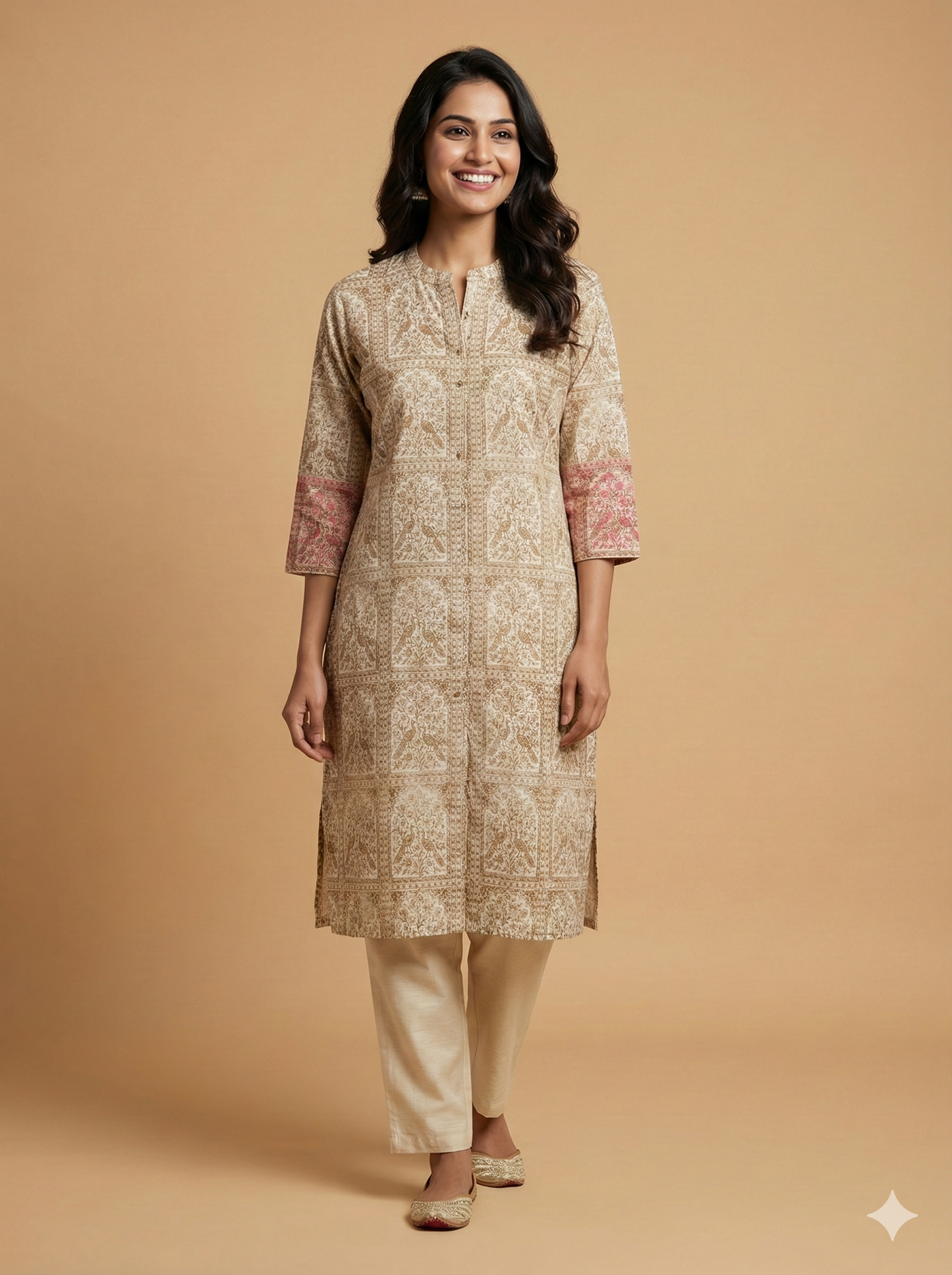 Ivory Mandarin Silk Kurta