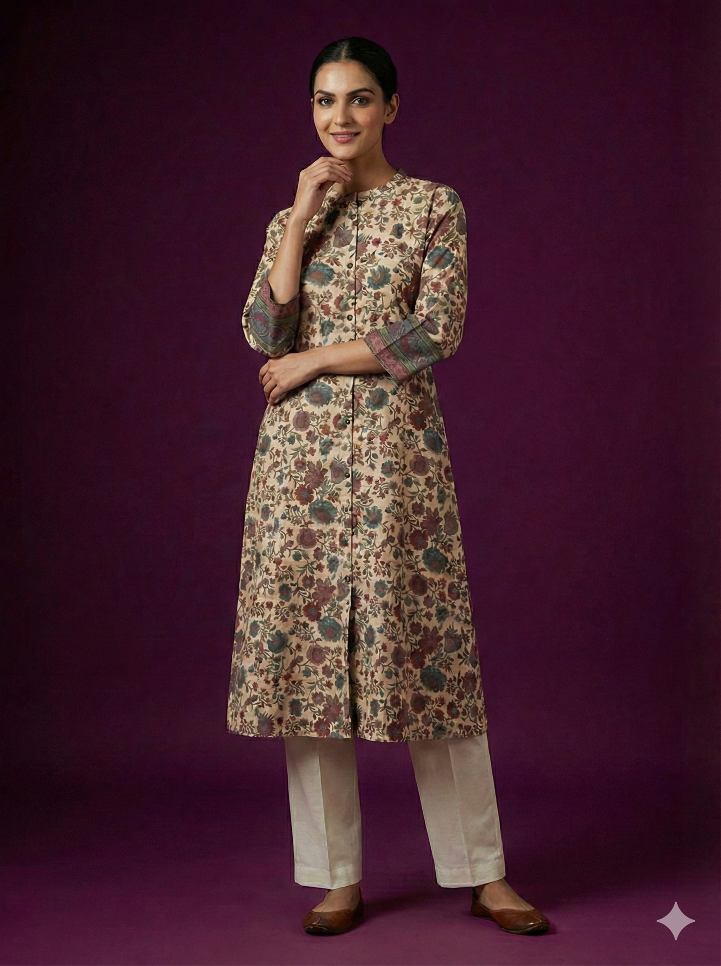 Ivory Mandarin Cotton Kurta