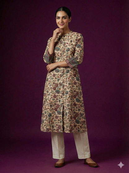 Ivory Mandarin Cotton Kurta